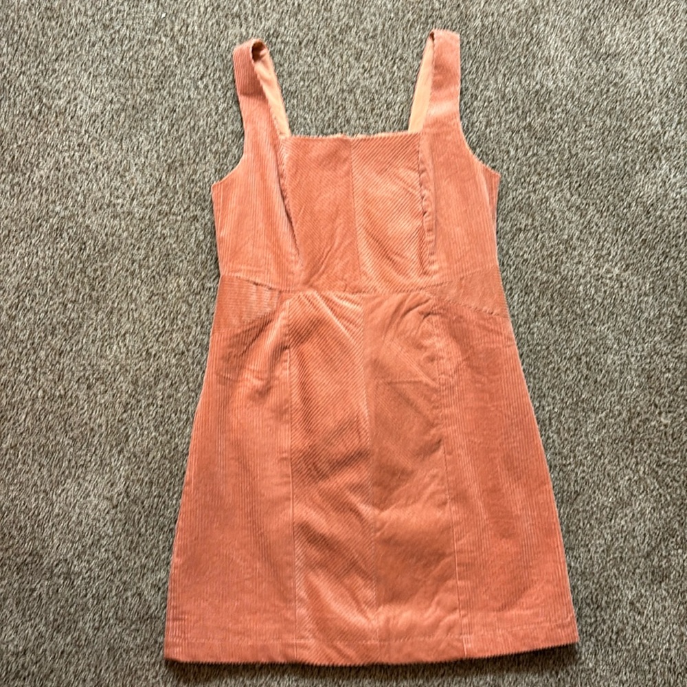 Corduroy mid-length medium sized dress with zipper from Francesca’s.